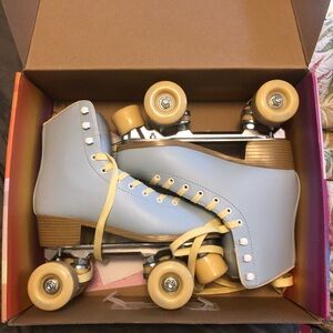 Classic Blue and Yellow Roller Skates for Women